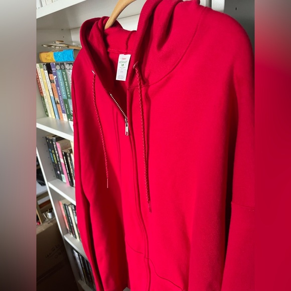 Hanes Eco Smart Men’s Red Zip up Hoodie - Picture 2 of 3